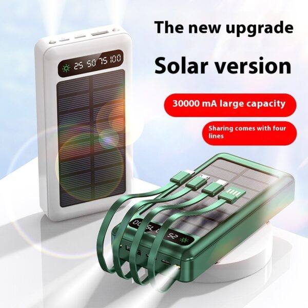Solar With Cable Power Bank 30000 MA Mobile Power Supply - Image 4