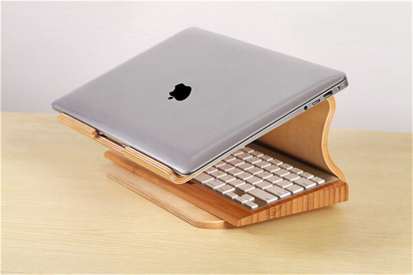 Compatible with Apple, Laptop Radiator Macbook Cooling Base Wooden Laptop Cooling Bracket - Image 2