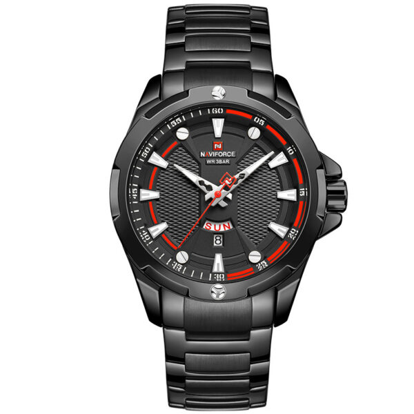 Men's Casual Watch Men's Steel Band Calendar Waterproof Sports Quartz Watch Men's Watch - Image 2