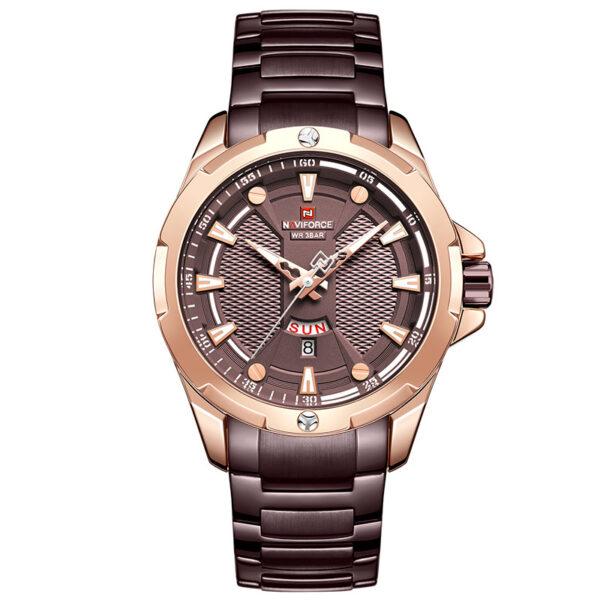 Men's Casual Watch Men's Steel Band Calendar Waterproof Sports Quartz Watch Men's Watch - Image 5