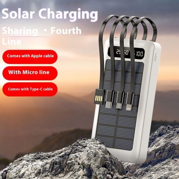 Solar With Cable Power Bank 30000 MA Mobile Power Supply - Image 2