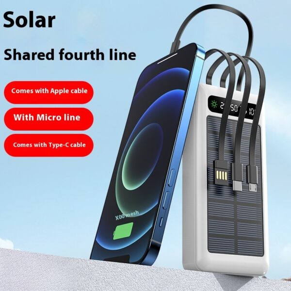 Solar With Cable Power Bank 30000 MA Mobile Power Supply - Image 5