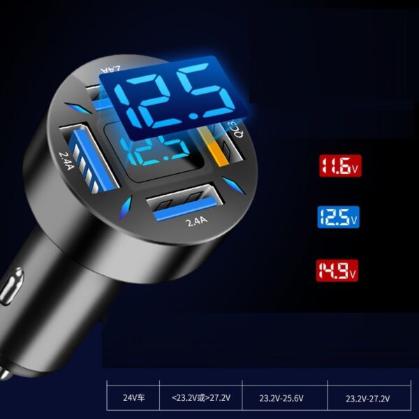 Four-port Car Charger 4USB Car Charger - Image 2