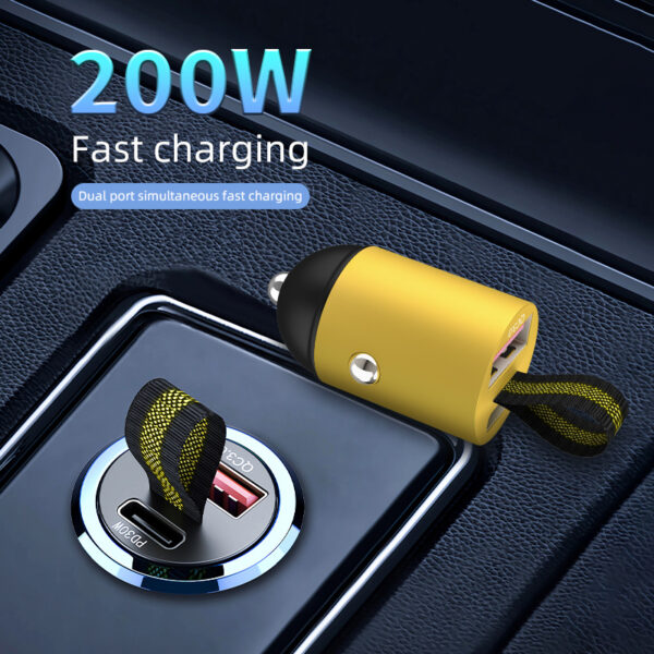 90W Car Charger Fast Charger Mini Metal Car Charger PD30W Fast Charging Hidden Mini Car Charger QC3.0 Car Charger - Image 9