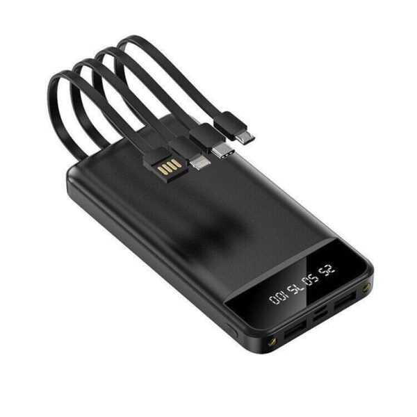 Portable Power Bank 10000mAh Power Bank - With 4 Built-in Cables Power Bank - Image 4