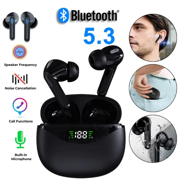Ear Buds Earbuds Bluetooth Wireless Air Buds Ear pods HD Headphones LED Headset