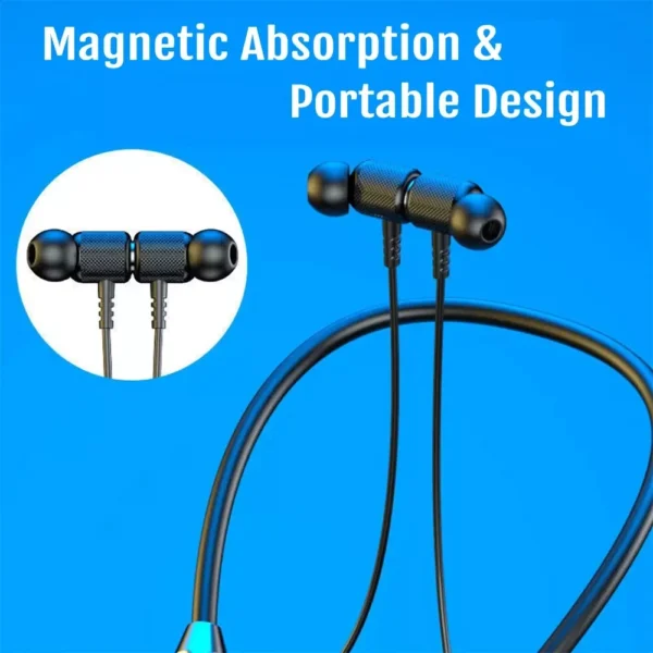 Magnetic Bluetooth 5.0 Wireless Neckband Earphones Headphones Handsfree Headset - Image 4