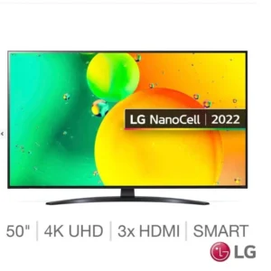 LG Smart TV NanoCell 4K Ultra HD 50 Inch, 50NANO766QA Cracked Screen