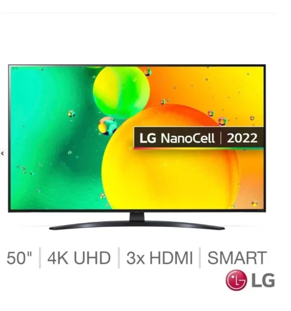 LG Smart TV NanoCell 4K Ultra HD 50 Inch, 50NANO766QA Cracked Screen
