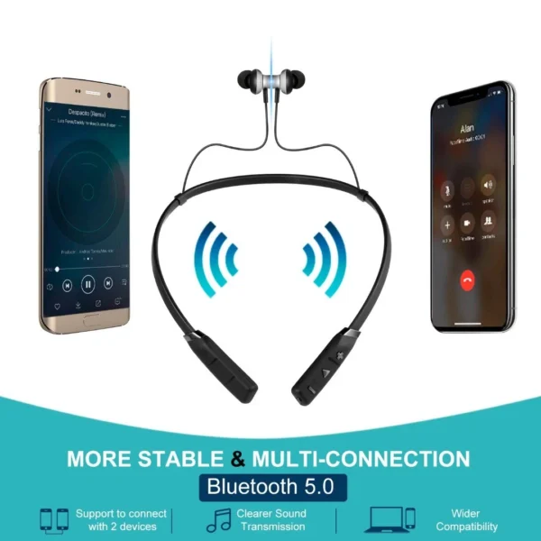 Bluetooth 5.0 Wireless Headphones Sport Earphones Neckband Headset Earbuds - Image 9